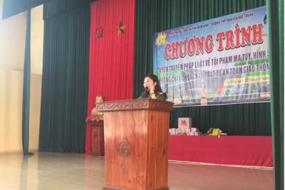 TUYÊN TRUYỀN VỀ TỘI PHẠM MA TÚY, HÌNH SỰ, AN TOÀN GIAO THÔNG, PHÒNG CHÁY CHỮA CHÁY, BẠO LỰC HỌC ĐƯỜNG CHO  HỌC SINH TRƯỜNG THPT NGUYỄN ĐỨC THUẬN