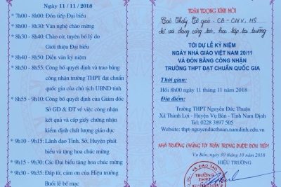 LỄ ĐÓN TRƯỜNG CHUẨN QUỐC GIA